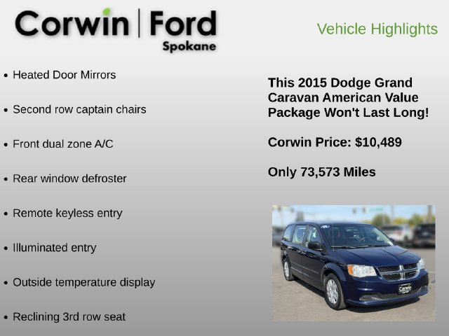 Used 2015 Dodge Grand Caravan American Value Package FWD image 6