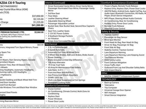 Used 2021 MAZDA CX-9 Touring w/ Touring Premium Package image 40