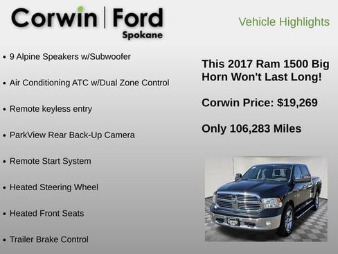Used 2017 RAM 1500 Big Horn AWD/4WD image 6