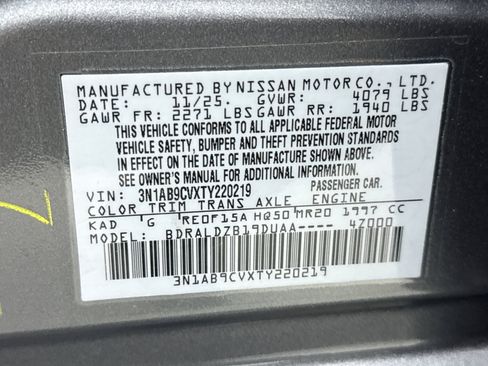Used 2026 Nissan Sentra SV w/ Floor Mat Package FWD image 23
