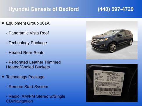 Used 2017 Ford Edge Titanium w/ Equipment Group 301A AWD/4WD image 7