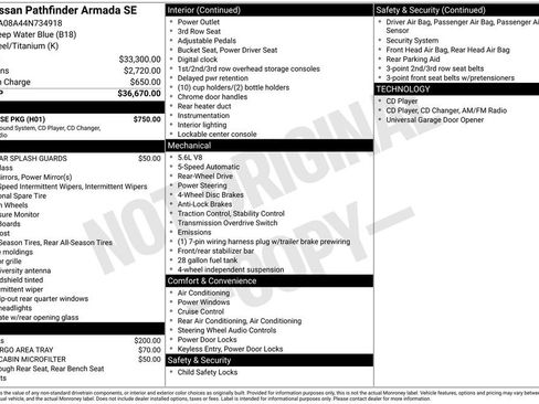 Used 2004 Nissan Armada SE w/ (BOS) Bose Pkg RWD image 2