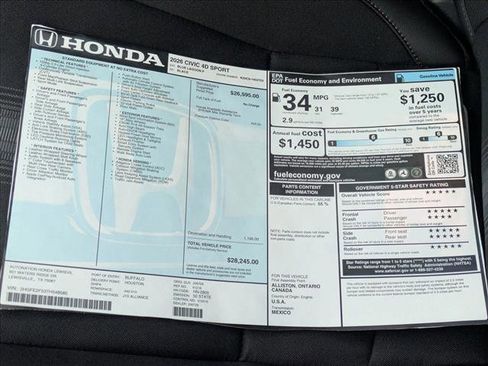 New 2026 Honda Civic Sport image 17