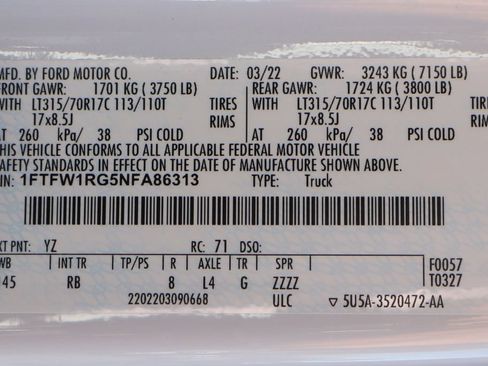 Used 2022 Ford F150 Raptor w/ Equipment Group 801A High AWD/4WD image 66
