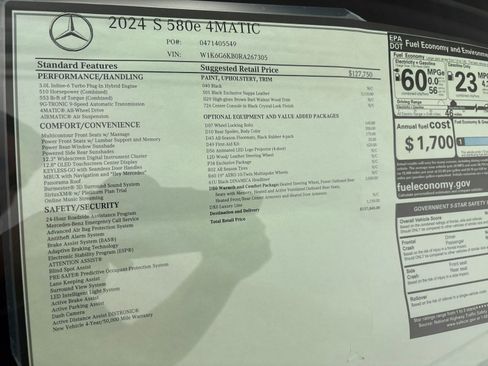 Used 2024 Mercedes-Benz S 580e 4MATIC Sedan image 27