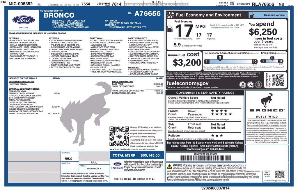 Used 2024 Ford Bronco Wildtrak AWD/4WD image 2