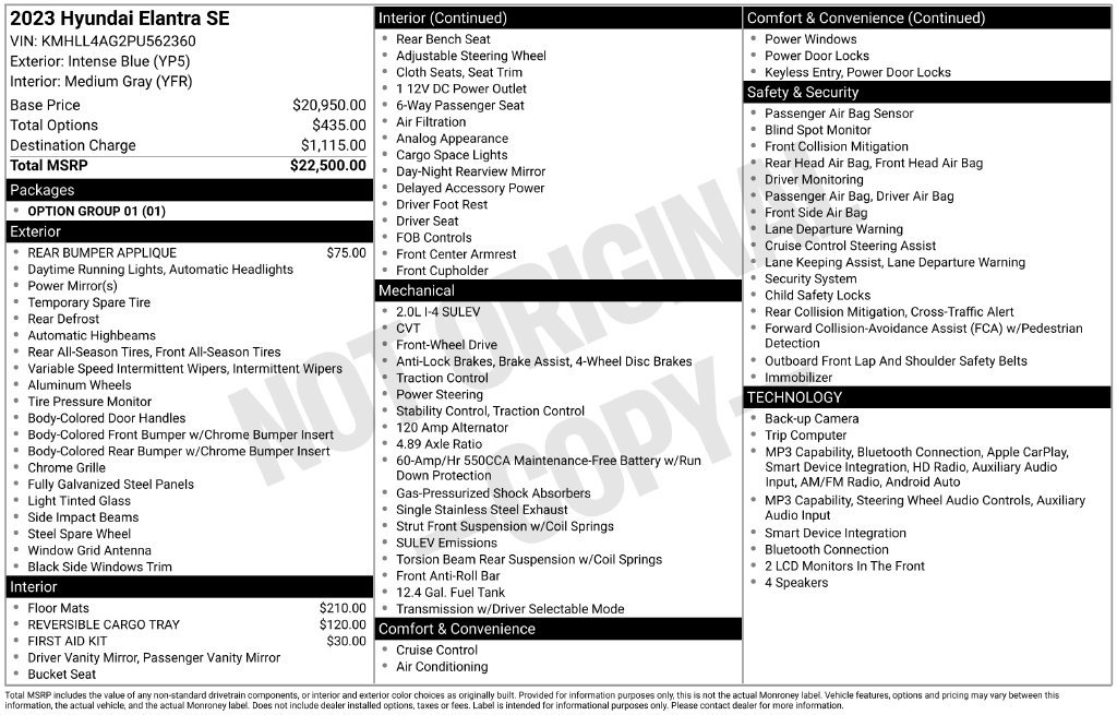Used 2023 Hyundai Elantra SE FWD image 2