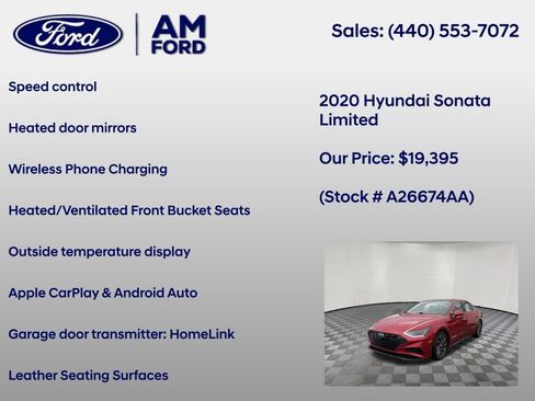 Used 2020 Hyundai Sonata Limited FWD image 18