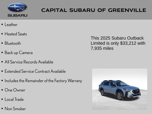 Certified 2025 Subaru Outback Limited w/ Popular Package #2 image 4
