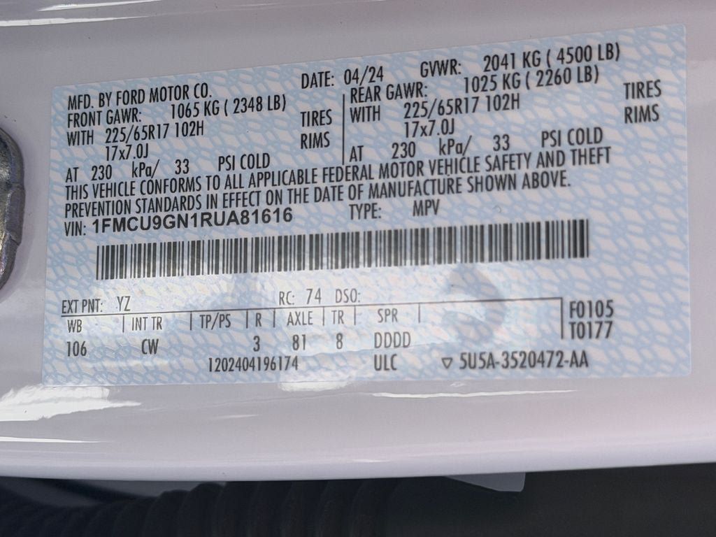 Used 2024 Ford Escape Active AWD/4WD image 36