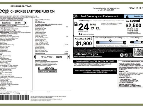 Used 2019 Jeep Cherokee Latitude Plus w/ Cold Weather Group image 51