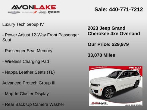 Used 2023 Jeep Grand Cherokee Overland w/ Advanced Protech Group III image 12