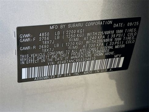 New 2025 Subaru Outback Limited image 38