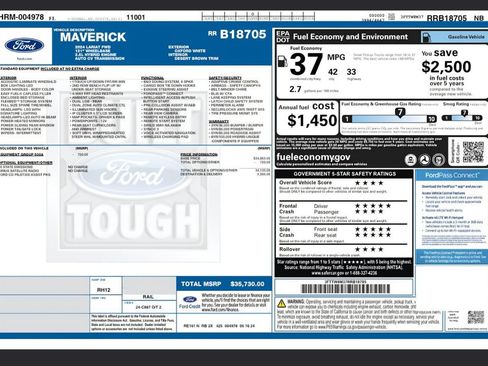 Used 2024 Ford Maverick Lariat FWD image 2