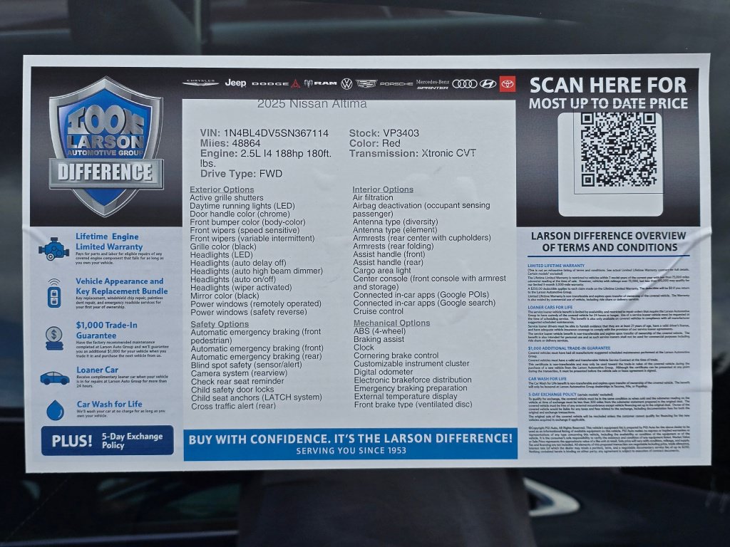 Used 2025 Nissan Altima 2.5 SV FWD image 44