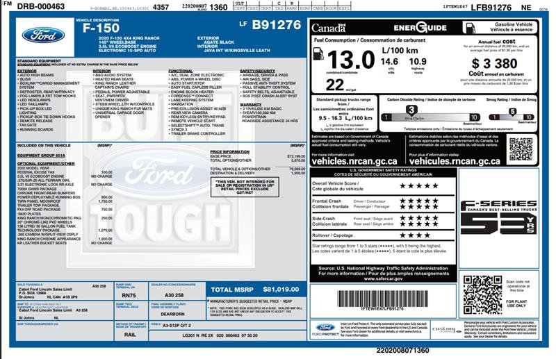 Used 2020 Ford F150 King Ranch w/ Technology Package AWD/4WD image 3