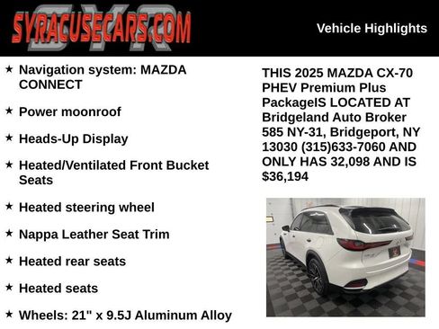 Used 2025 MAZDA CX-70 Plug-In Hybrid w/ Premium Plus AWD/4WD image 5