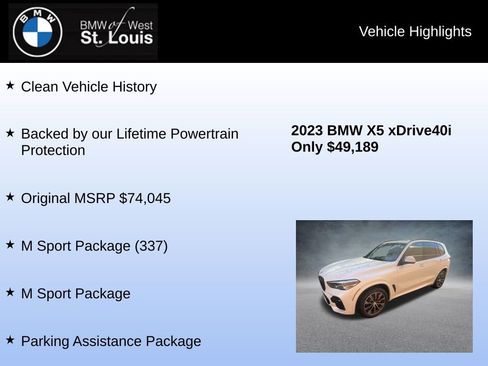 Used 2023 BMW X5 xDrive40i w/ M Sport Package image 8