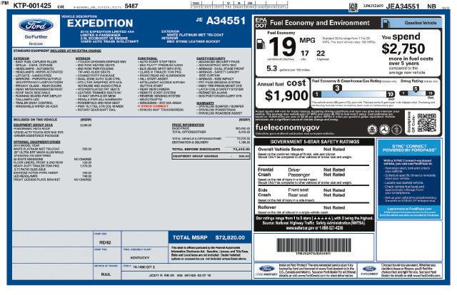 Used 2018 Ford Expedition Limited w/ Equipment Group 301A AWD/4WD image 31