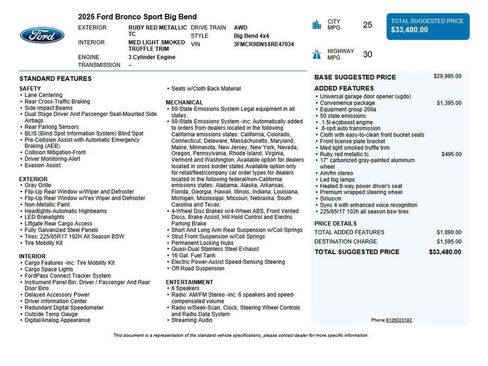 Used 2025 Ford Bronco Sport Big Bend w/ Convenience Package image 37