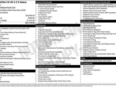 Used 2023 MAZDA CX-30 AWD 2.5 S w/ Select Package image 30