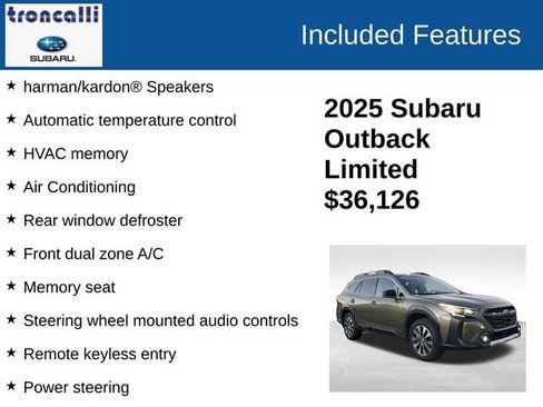 Used 2025 Subaru Outback Limited w/ Popular Package #2 image 4