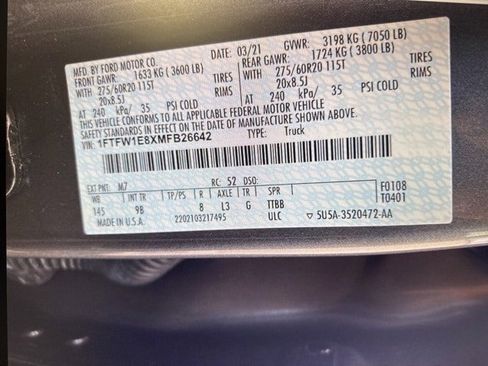 Used 2021 Ford F150 Platinum w/ Equipment Group 701A High image 8