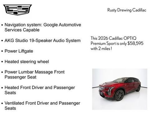 New 2026 Cadillac Optiq Sport 2 w/ LPO, Floor Liner Package RWD image 4