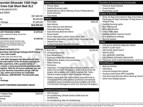 Used 2021 Chevrolet Silverado 1500 High Country w/ Technology Package AWD/4WD image 4