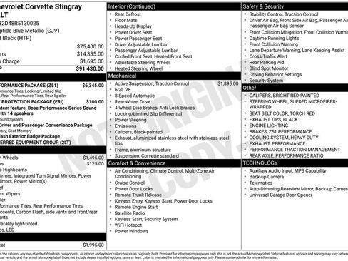 Used 2024 Chevrolet Corvette Stingray Preferred Cpe w/ Z51 Performance Package RWD image 34