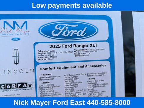 Used 2025 Ford Ranger XLT w/ Technology Package AWD/4WD image 31