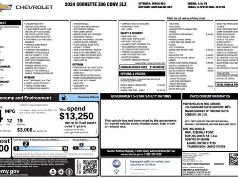 Used 2024 Chevrolet Corvette Z06 w/ Z07 Performance Package RWD image 2