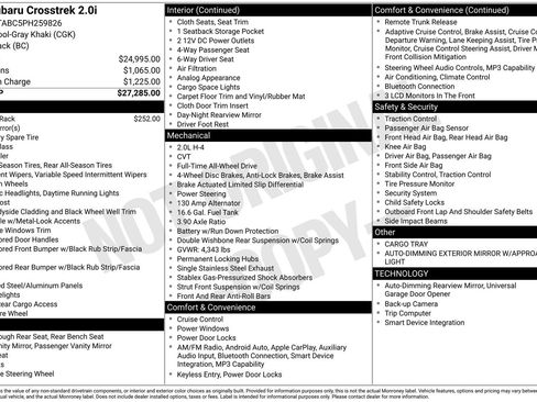 Certified 2023 Subaru Crosstrek 2.0i image 22
