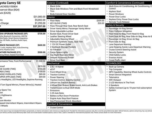 Used 2025 Toyota Camry SE w/ Multimedia Upgrade Package FWD image 24