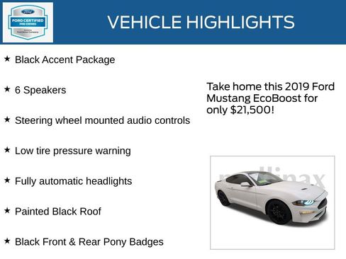 Certified 2019 Ford Mustang Coupe w/ Black Accent Package image 23