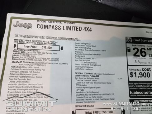 New 2026 Jeep Compass Limited w/ Sun, Sound & Navigation Group image 11