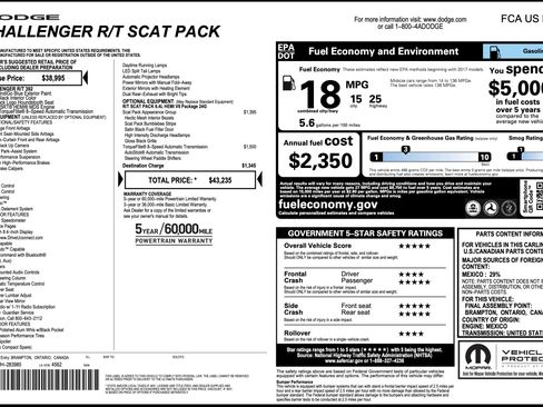Used 2018 Dodge Challenger R/T Scat Pack RWD image 1