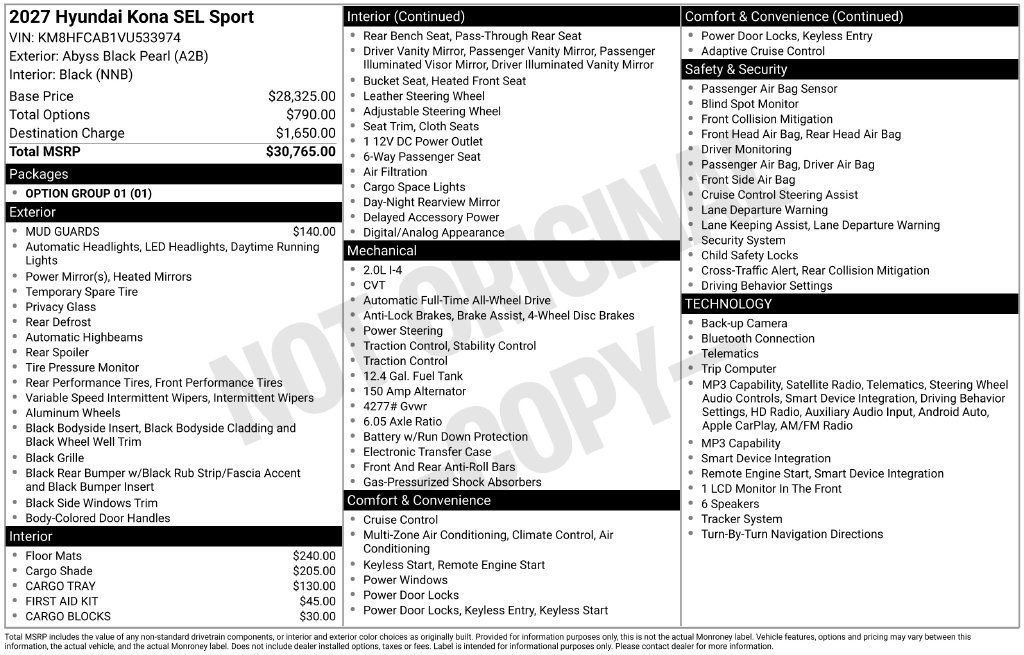 New 2027 Hyundai Kona SEL Sport AWD/4WD image 5