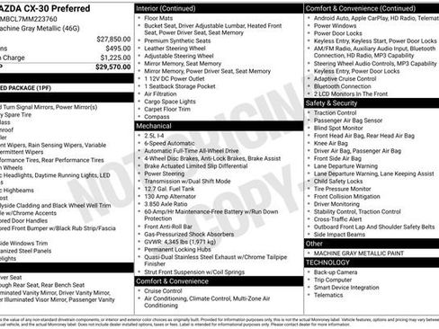 Certified 2021 MAZDA CX-30 AWD 2.5 S w/ Preferred Package image 5