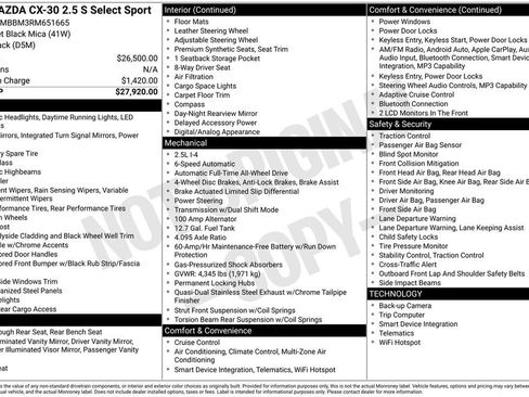 Certified 2024 MAZDA CX-30 AWD 2.5 S w/ Select Sport Pkg image 4