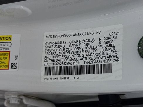 Certified 2021 Honda Accord Touring image 29