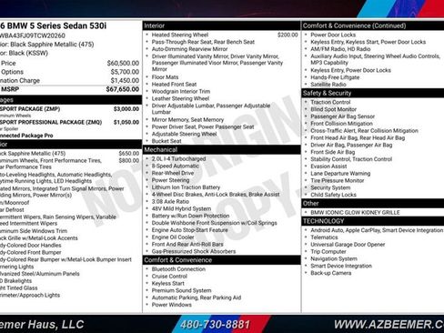 Used 2026 BMW 530i w/ M Sport Package RWD image 3