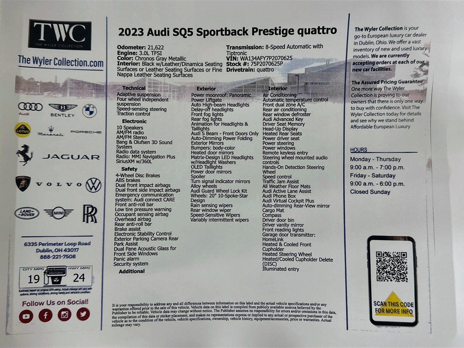 Certified 2023 Audi SQ5 Prestige w/ Prestige Package AWD/4WD image 47