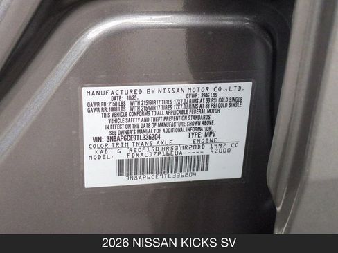 Used 2026 Nissan Kicks SV FWD image 25