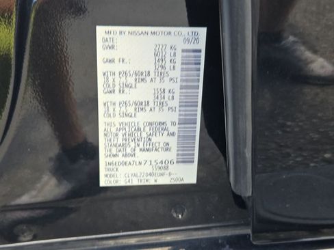 Used 2020 Nissan Frontier SV w/ Midnight Edition Floor Mats RWD image 24