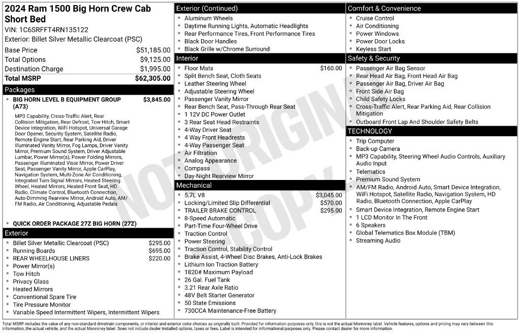 Used 2024 RAM 1500 Big Horn AWD/4WD image 9