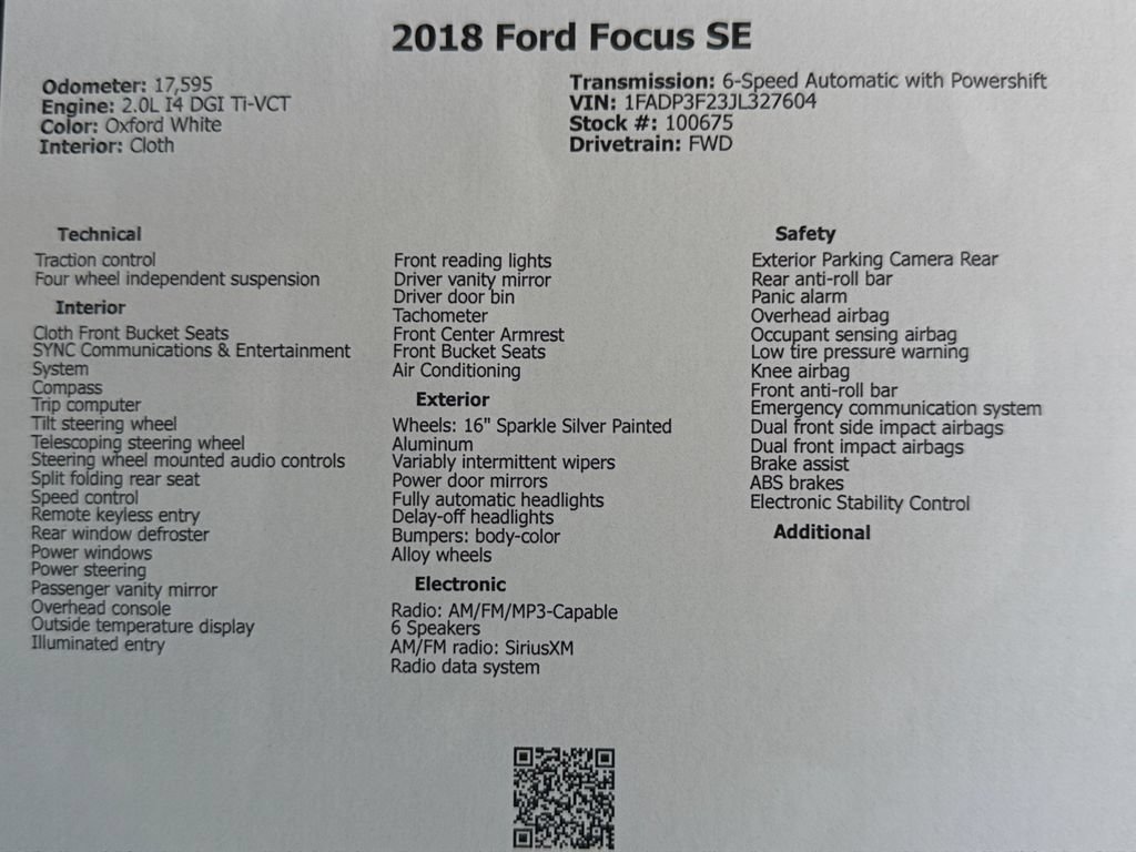 Used 2018 Ford Focus SE FWD image 48