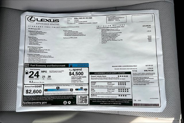 New 2026 Lexus RX 350 Premium w/ Accessory Package (2T) AWD/4WD image 14