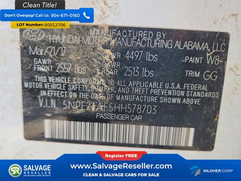 Used 2017 Hyundai Sonata SE FWD image 16