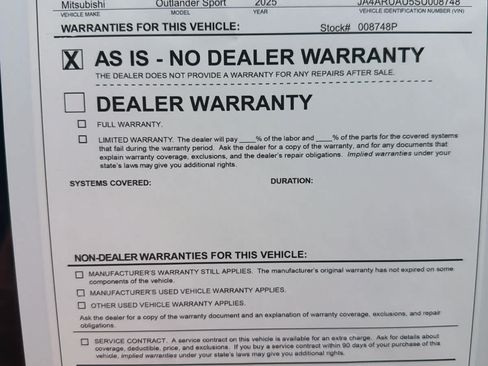 Used 2025 Mitsubishi Outlander Sport AWD image 30